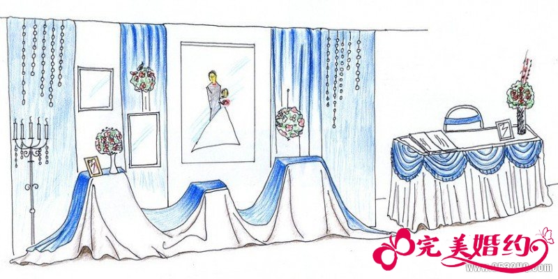 婚礼手绘效果图
