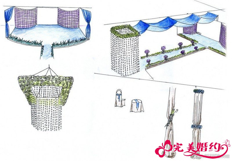 婚礼手绘效果图