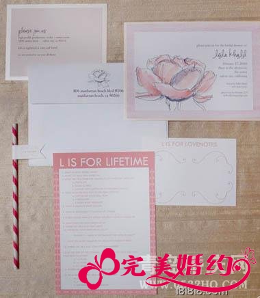 西式婚礼粉色喜帖