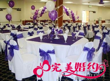紫色婚礼现场布置整体图片