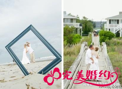 海滩婚礼之外景合影