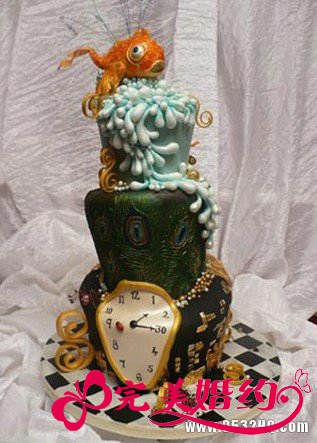 沙滩主题婚礼蛋糕