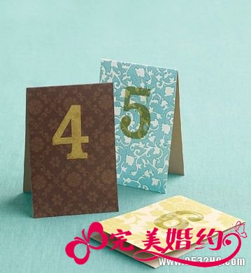 创意婚宴桌号牌设计给你的婚宴添彩