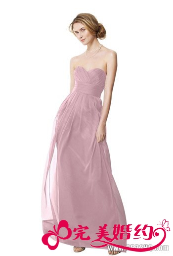 淡雅水彩色伴娘长裙打造完美伴娘