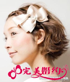 短发新娘发型1：婉约风