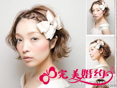 短发新娘发型1：婉约风
