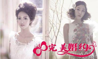 迷人短发新娘造型图片3