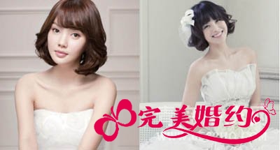 迷人短发新娘造型图片2