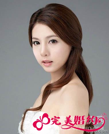 中长发怎么扎好看之中低绑扎