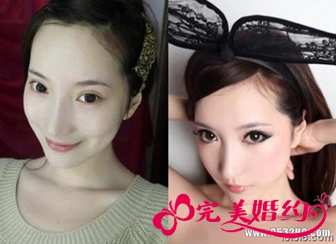  韩式烟熏妆化法step1