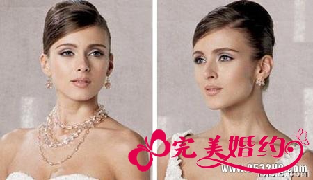 流行美新娘发型之盘发