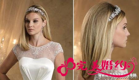 流行美新娘发型之顺直发