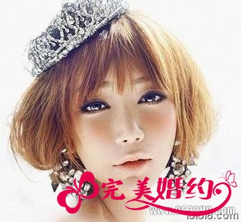 时尚新娘短发发型图片2