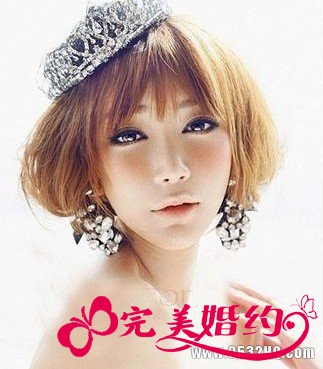 超短发新娘造型图片 打造最美短发新娘