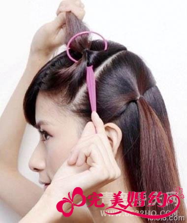 韩式新娘发型步骤2