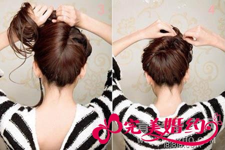 新娘盘发盘发造型步骤