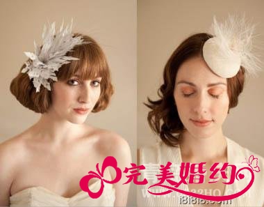 适合裸妆造型的时尚新娘发型