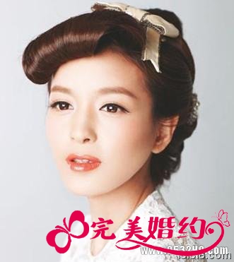 韩式新娘妆复古发型