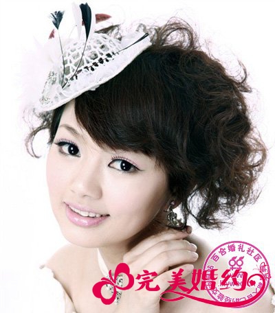 短发新娘造型图片