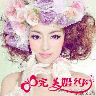 高贵紫色新娘时尚彩妆