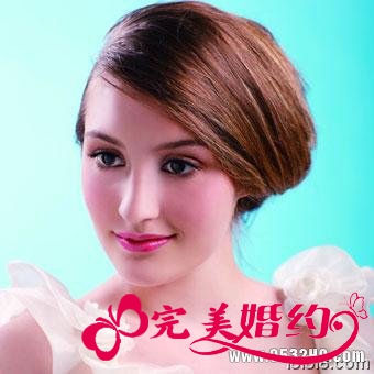 2013流行的新娘盘发发型 侧盘发