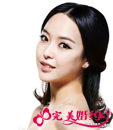 夏日户外婚礼超简洁韩式新娘发型