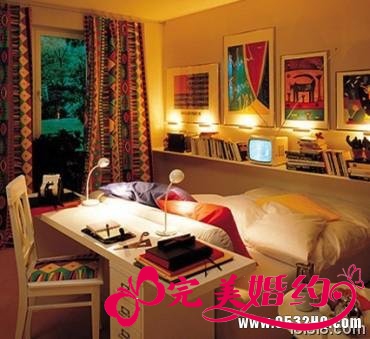 简洁紧凑的婚房装修图: