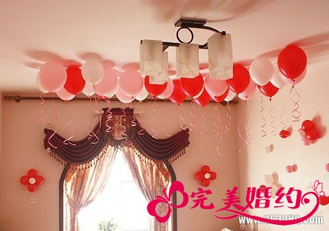 超有爱的气球婚房布置效果图