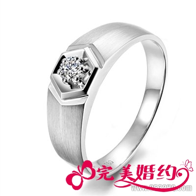 不同的铂金钻石男戒 男性加分的必备武器