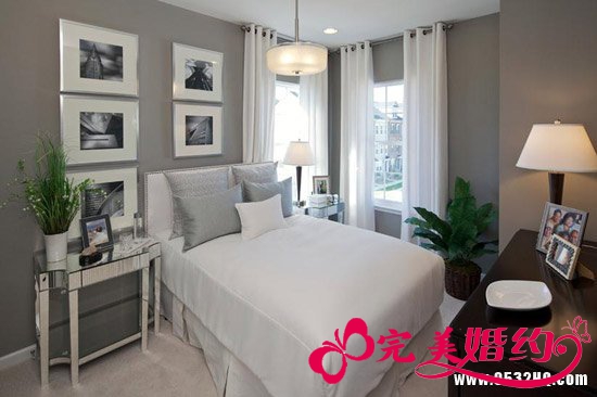 温馨浪漫美式小户型婚房卧室搭配