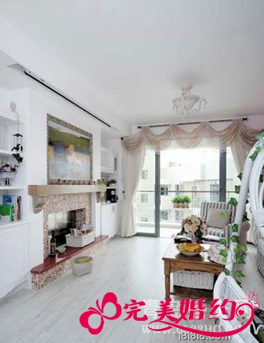 地中海田园风格混搭婚房装修客厅另一视觉